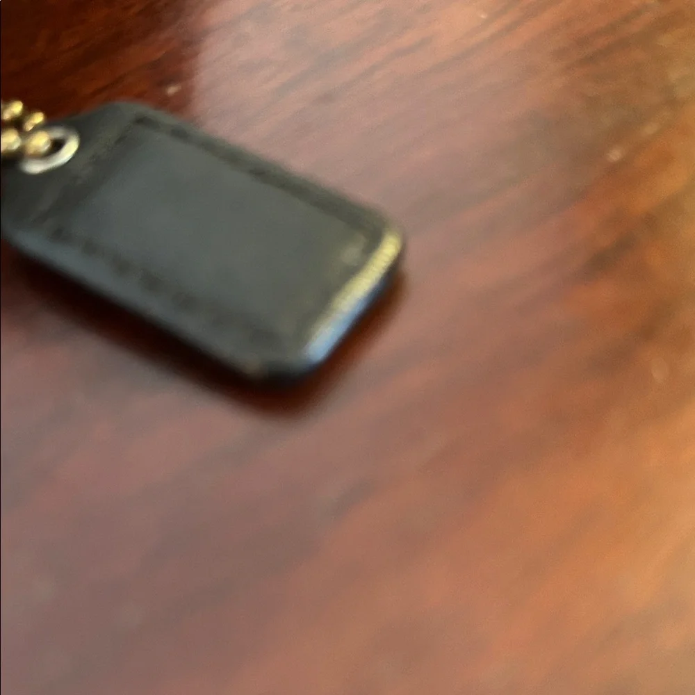 Coach Black Leather Wristlet with Gold Logo - Picture 5 of 8